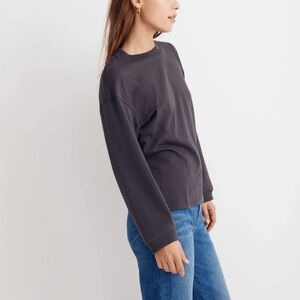 Madewell supima cotton essential long-sleeve tee in coal